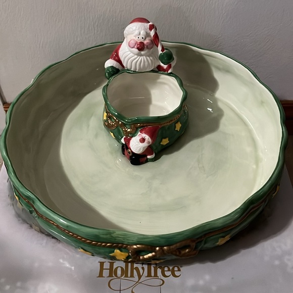 Vintage Santa Chip & Dip Bowl - Picture 2 of 4